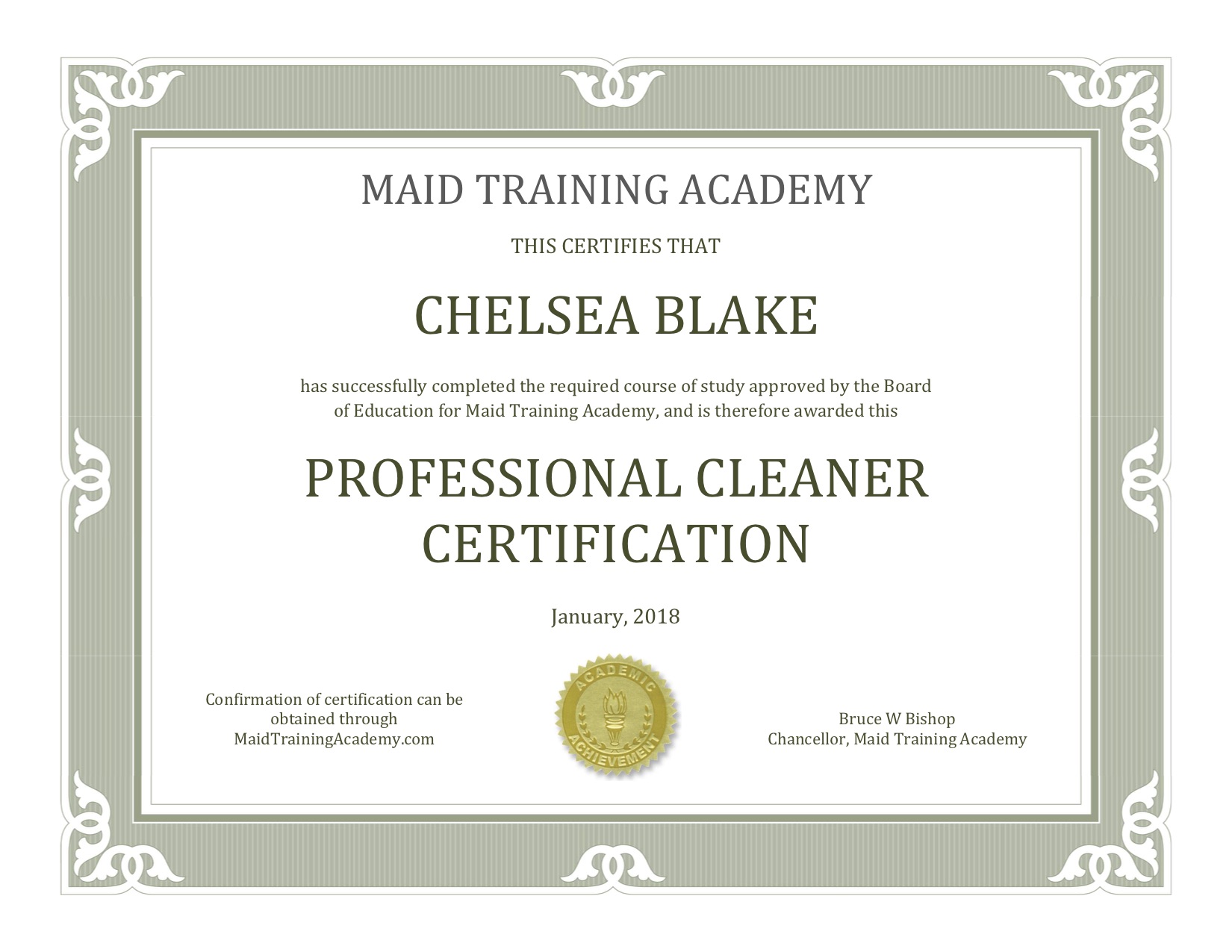 Chelsea Blake Maid Training Academy